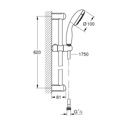 Grohe Tempesta 100 Sürgülü Duş Seti 4 Akışlı - 27645001 - 2