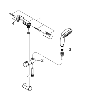 Grohe Tempesta 100 Sürgülü Duş Seti 4 Akışlı - 27795001 - 2