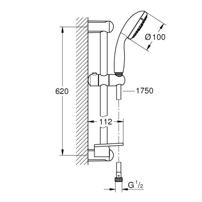 Grohe Tempesta 100 Sürgülü Duş Seti 4 Akışlı - 28593002 - 2