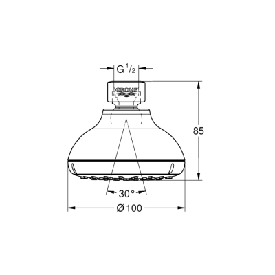 Grohe Tempesta 100 Tepe Duşu 1 Akışlı - 26050001 - 2