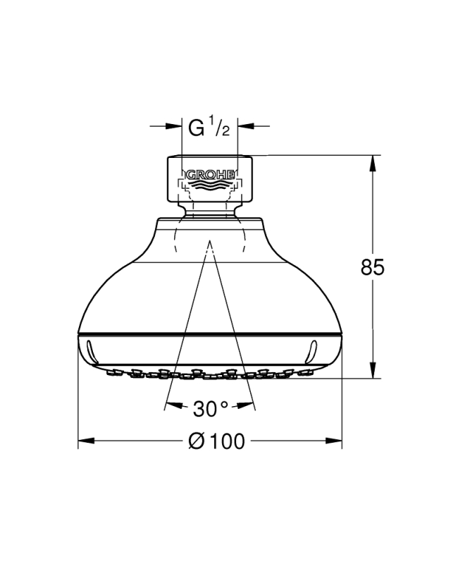 Grohe Tempesta 100 Tepe Duşu 1 Akışlı - 26050001 - 3