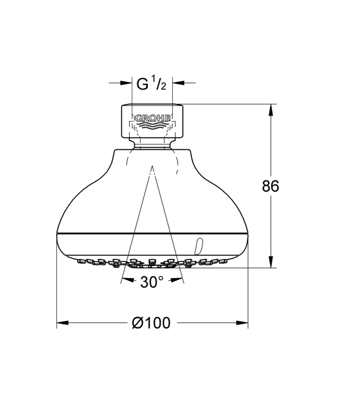 Grohe Tempesta 100 Tepe Duşu 4 Akışlı - 27606001 - 3