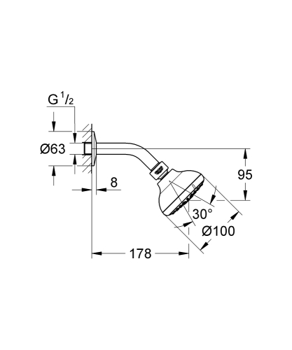 Grohe Tempesta 100 Tepe Duşu Seti 3 Akışlı - 26088001 - 3