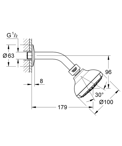 Grohe Tempesta 100 Tepe Duşu Seti 4 Akışlı - 27870001 - 3