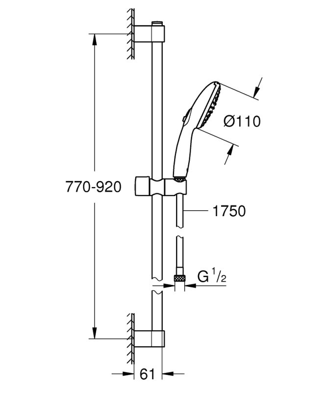 Grohe Tempesta 110 Duş Seti 2 fonksiyonlu (Rain, Jet) - 2764630E - 4