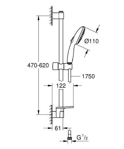 Grohe Tempesta 110 Duş Seti 3 fonksiyonlu (Rain, Jet, Massage) - 26918003 - 4