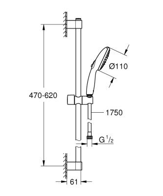 Grohe Tempesta 110 Duşu Seti 3 Akışlı Rain,Jet,Massage - 26916003 - 3
