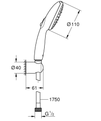 Grohe Tempesta 110 El Duşu Seti 3 Akışlı Rain,Jet,Masaj - 27849003 - 3