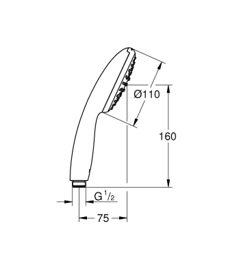 Grohe Tempesta 110 El Duşu Tek Akışlı, Rain - 27852003 - 3