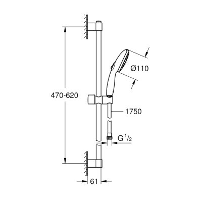 Grohe Tempesta 110 Duşu Seti 2 Akışlı Mat Siyah - 261622433 - 4