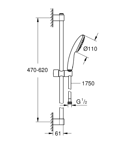Grohe Tempesta 110 Sürgülü Duş Seti - 27853003 - 4