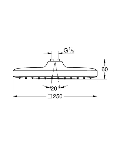 Grohe Tempesta 250 Cube Tepe Duşu 1 Akışlı - 26685000 - 3