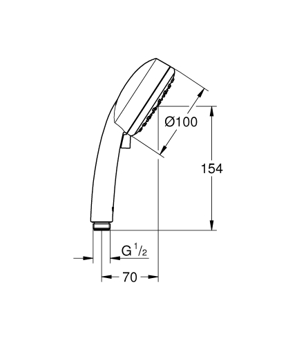Grohe Tempesta Cosmopolitan 100 El Duşu 2 Akışlı - 2757120E - 3