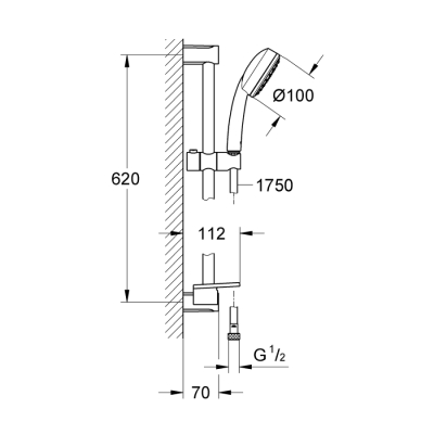 Grohe Tempesta Cosmopolitan 100 Sürgülü Duş Seti - 26083002 - 2