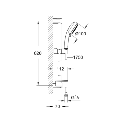 Grohe Tempesta Cosmopolitan 100 Sürgülü Duş Seti 4 Akışlı - 27577002 - 2