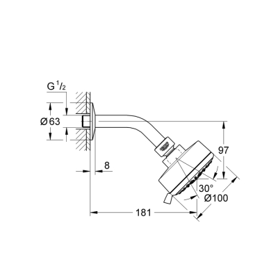 Grohe Tempesta Cosmopolitan 100 Tepe Duşu 4 Akışlı - 27869001 - 2