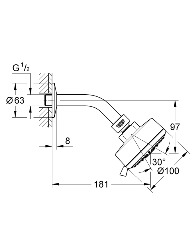 Grohe Tempesta Cosmopolitan 100 Tepe Duşu 4 Akışlı - 27869001 - 3