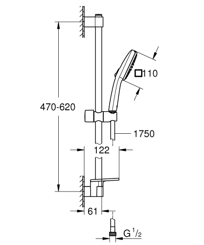 Grohe Tempesta Cube 110 Duş Seti 2 Akışlı Rain,Jet - 27928003 - 4