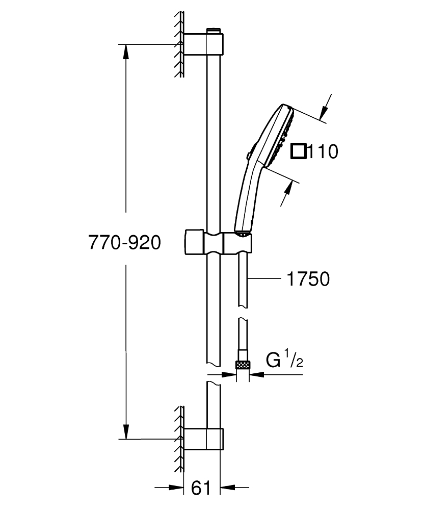Grohe Tempesta Cube 110 Duş Seti 2 fonksiyonlu (Rain, Jet) - 269082433 - 4
