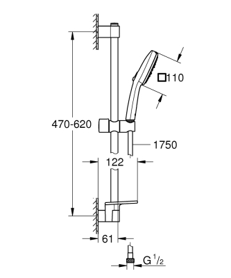Grohe Tempesta Cube 110 Duş Seti 3 Akışlı Rain,Jet,Massage - 27929003 - 3