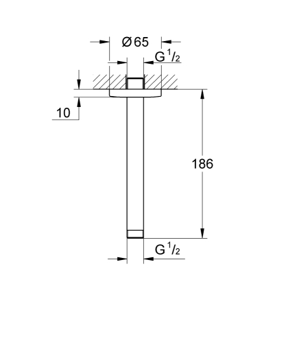 Grohe Tempesta Duş Başlığı Dirseği 186 Mm - 27559000 - 3