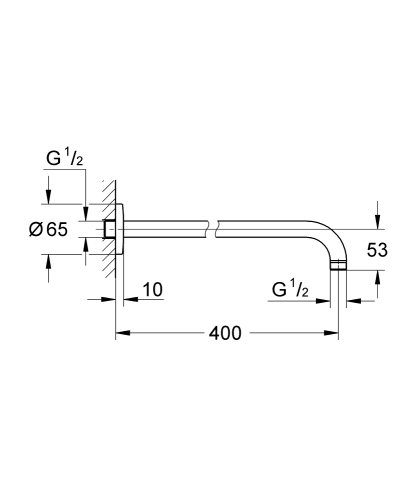 Grohe Tempesta Duş Başlığı Kolu 400 Mm - 27851000 - 3