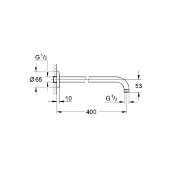 Grohe Tempesta Duş Başlığı Kolu 400 Mm - 27851000 - 2