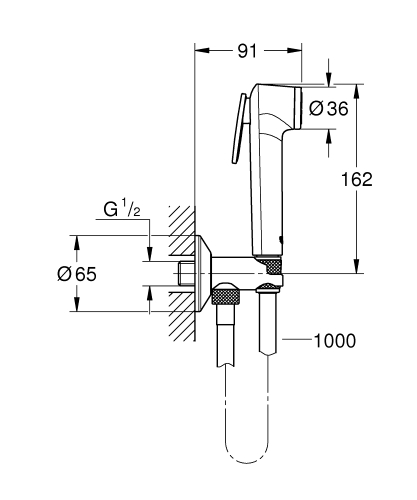 Grohe Tempesta-F Taharet Spreyi 30 Duvardan Askılı Set 1 Akışlı Ara Musluk İle Birlikte - 26358000 - 3