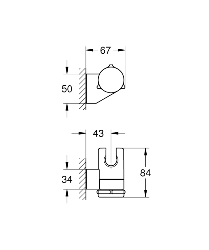 Grohe Tempesta Hareketli El Duşu Askısı Mat Siyah - 275952431 - 5