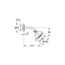 Grohe Tempesta Rustic 100 Tepe Duşu Seti 4 Akışlı - 26089001 - 2