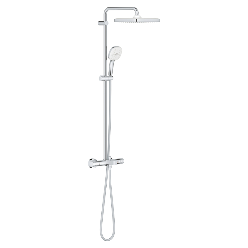 Grohe Tempesta System 250 Cube Duvara Monte Termostatik Bataryalı Duş Sistemi - 26975001 - 2