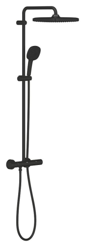 Grohe Tempesta System 250 Cube Duvara Monte Termostatik Bataryalı Duş Sistemi Mat Siyah - 266892431 - GROHE