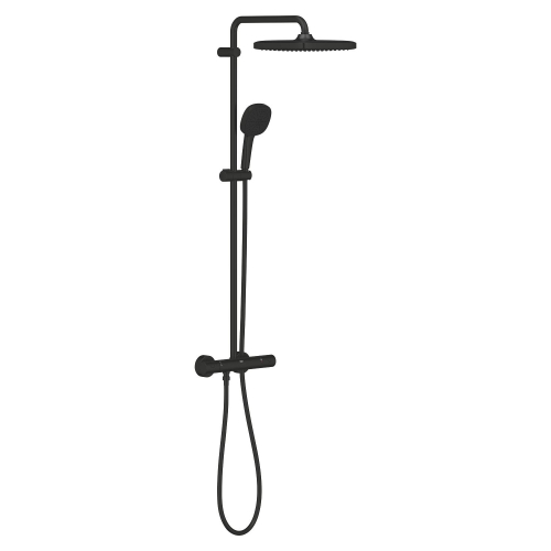 Grohe Tempesta System 250 Cube Duvara Monte Termostatik Bataryalı Duş Sistemi Mat Siyah - 266892431 - 2