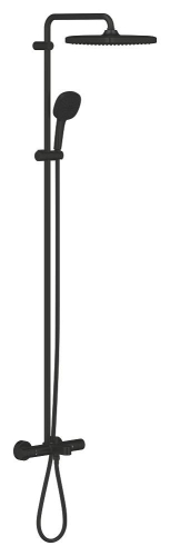 Grohe Tempesta System 250 Cube Duvara Monte Termostatik Bataryalı Duş Sistemi Mat Siyah - 266912431 - GROHE