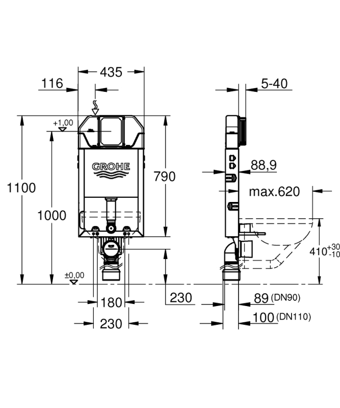 Grohe Uniset İnce Uniset İnce Gömme Rezervuar - 39683000 - 5