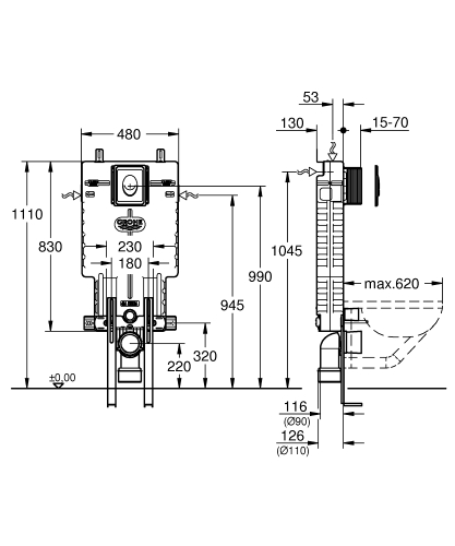 Grohe Uniset Wc İçin 3Ü Bir Arada Seti - 39452000 - 3