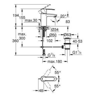 Grohe Wave Cosmopolitan Lavabo Bataryası 23202000 - 3