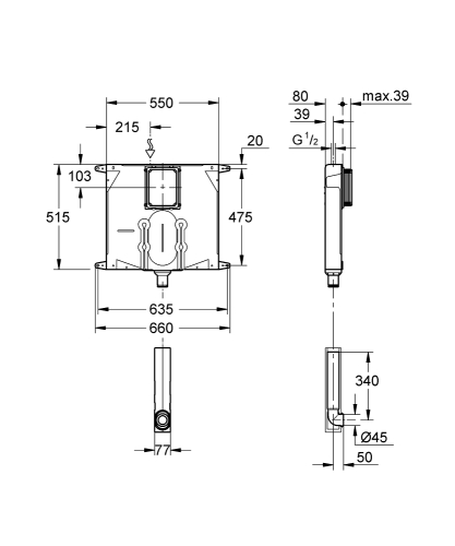 Grohe Wc 80 Mm İçin Gömme Rezervuar - 38863000 - 3