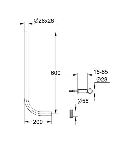Grohe Yıkama Borusu - 37107000 - 3