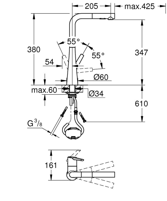 Grohe Zedra Tek Kumandalı Eviye Bataryası - 32553Dc2 - 5