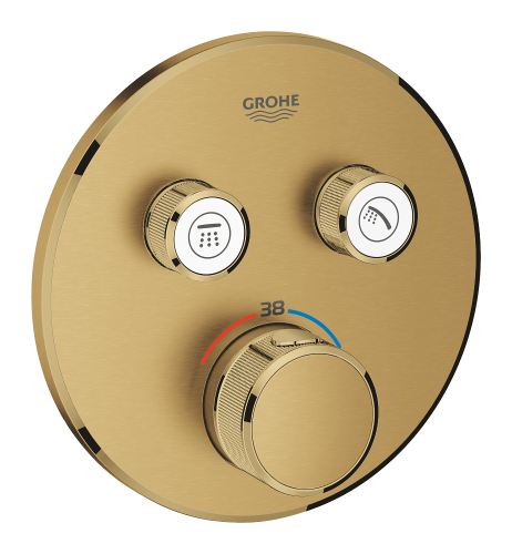 Grohe Grohtherm SmartControl Çift valfli akış kontrollü, Seti Fırçalı Altın - 2