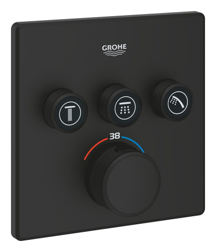 Grohtherm SmartControl Üç valfli akış kontrollü, ankastre termostatik duş bataryası - 102167KF00 - GROHE