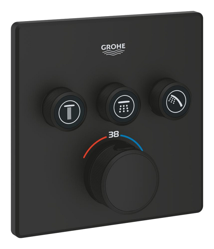 Grohtherm SmartControl Üç valfli akış kontrollü, ankastre termostatik duş bataryası - 102167KF00 - 1