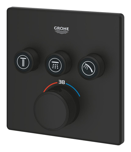 Grohtherm SmartControl Üç valfli akış kontrollü, ankastre termostatik duş bataryası - 102167KF00 - 4