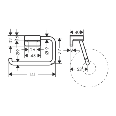 HansGrohe Addstoris Tuvalet Kağıtlığı - 41771340 - 2