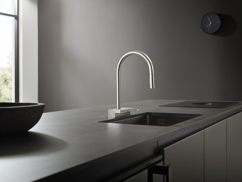 HansGrohe Aquno Select M81 Tek Kollu Eviye Bataryası 170, Çekilebilir El Duşu, 3Jet - 73837800 - 1