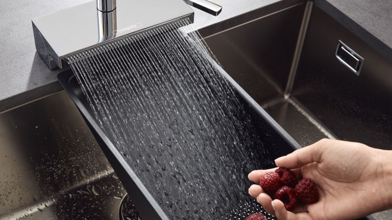 HansGrohe Aquno Select M81 Tek Kollu Eviye Bataryası 250, Çekilebilir Gaga, 2Jet - 73836800 - 3
