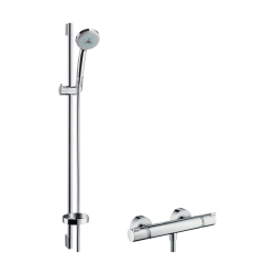 HansGrohe Croma 100 Aplike Duş Sistemi Multi, Ecostat Comfort Termostat Ve 90 Cm Duş Barı İle - 27085000 - HANSGROHE