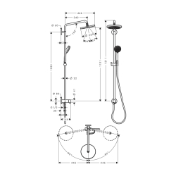 HansGrohe Croma Duş Kolonu 220 1 Jet, Reno - 27224000 - 2