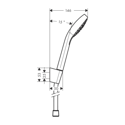 HansGrohe Croma Select E Duş Askı Seti Vario, 160 Cm Duş Hortumu İle - 26413400 - 2